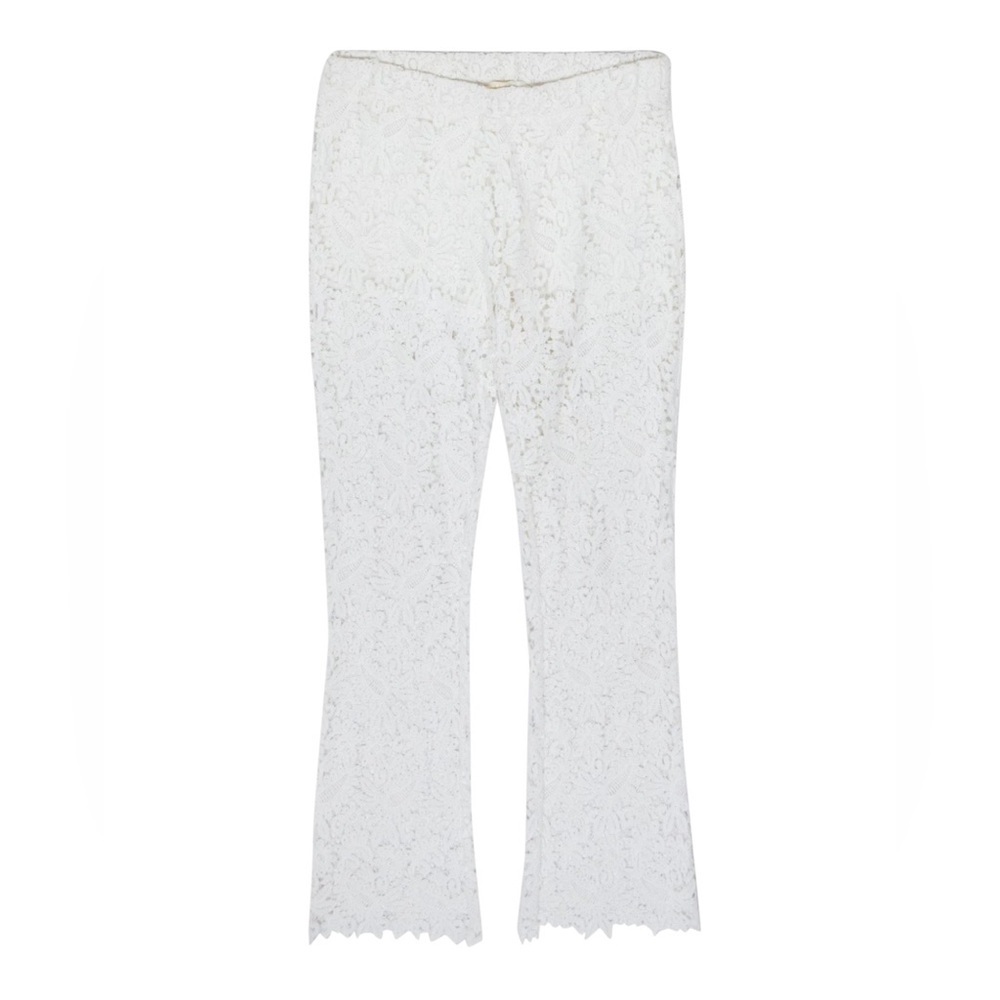 Maje - White Lace Crocheted Flare Pants M